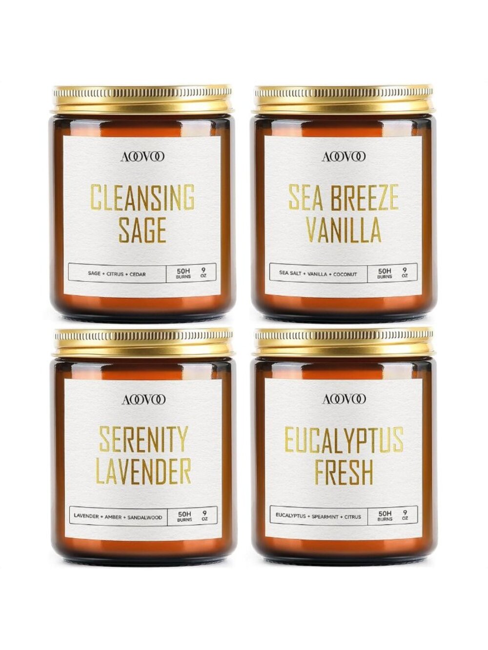 4PC Scented Soy Candle Set - 36 oz Aromatherapy Candles for Relaxation & Home